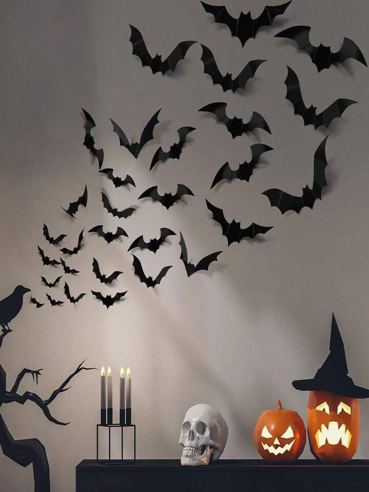 12/24/48/60/72/120 pezzi Decorazioni di Ognissanti Adesivi da parete a forma di pipistrello Forni... | SHEIN