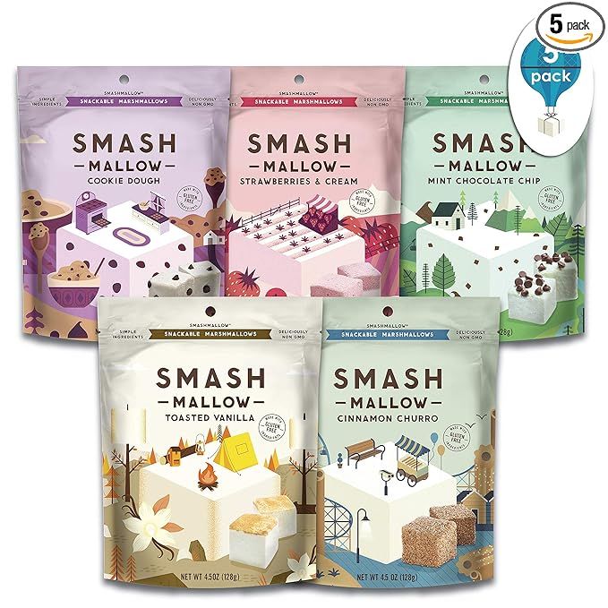 S'more Better Variety Pack by SMASHMALLOW | Snackable Marshmallows | Gluten Free | Non-GMO | Orga... | Amazon (US)