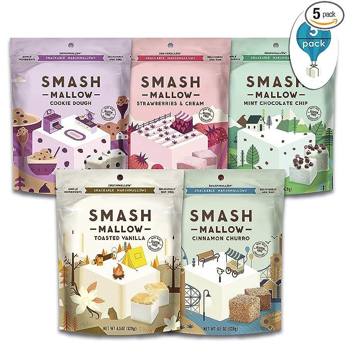 S'more Better Variety Pack by SMASHMALLOW | Snackable Marshmallows | Gluten Free | Non-GMO | Orga... | Amazon (US)