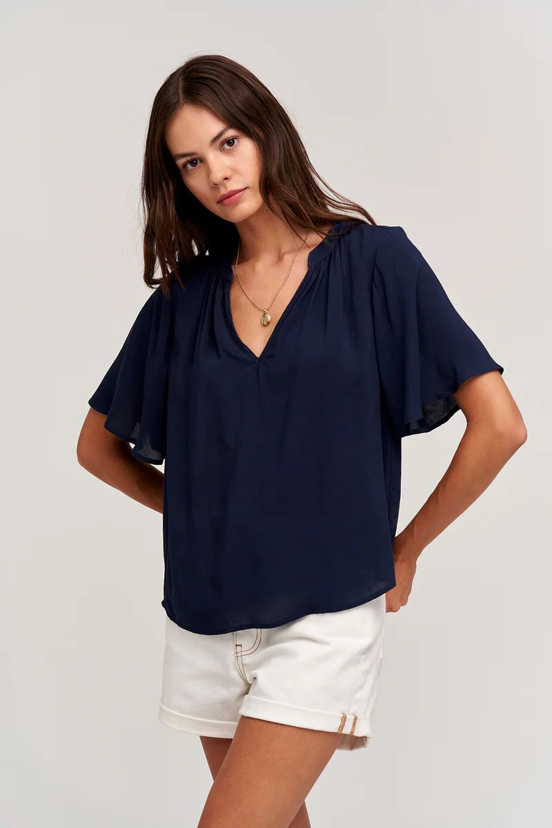 JAYCEE SPLIT NECK BLOUSE | Velvet by Graham & Spencer