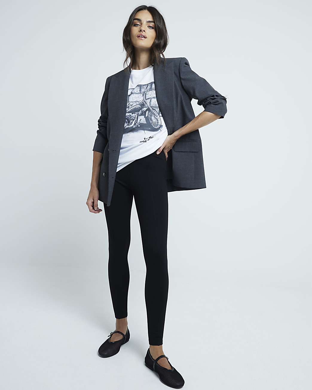 Black high waist leggings | River Island (UK & IE)