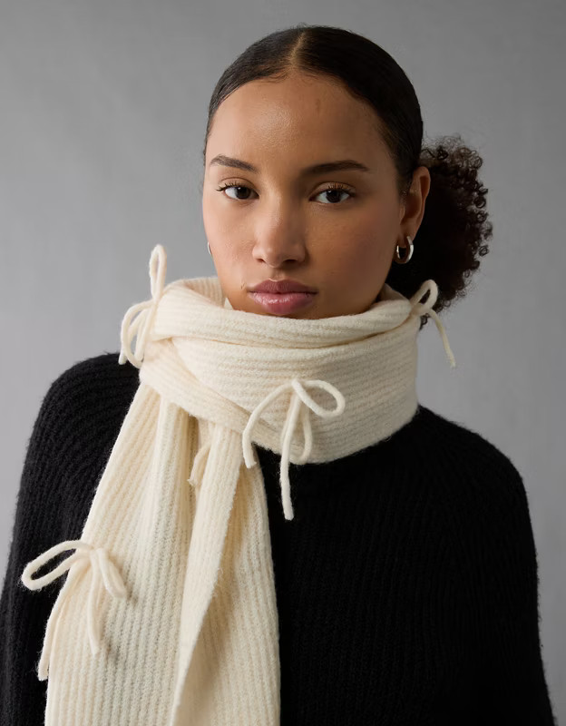 AE Knit Bow Scarf | American Eagle Outfitters (US & CA)