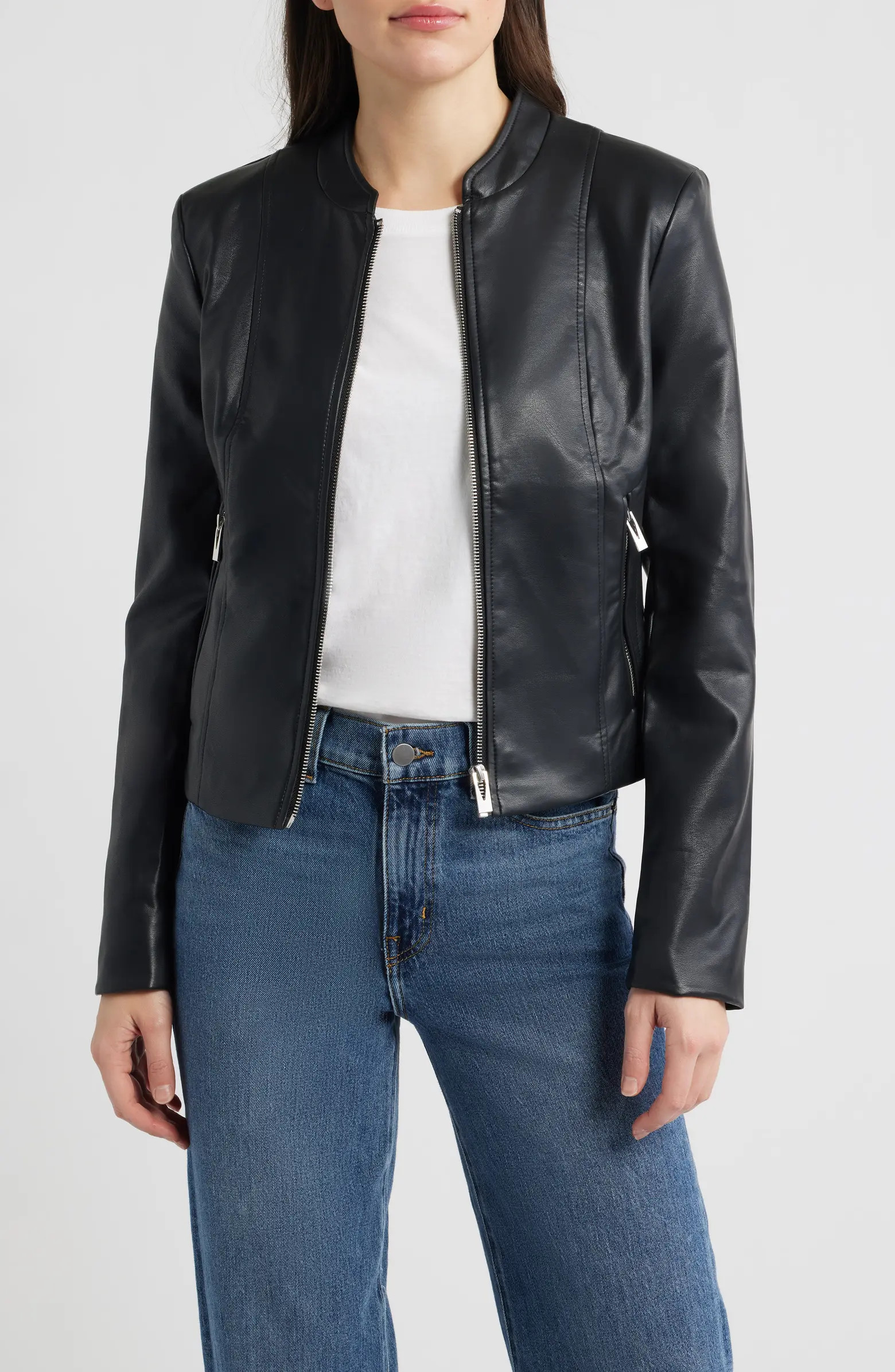 Front Zip Faux Leather Jacket | Nordstrom