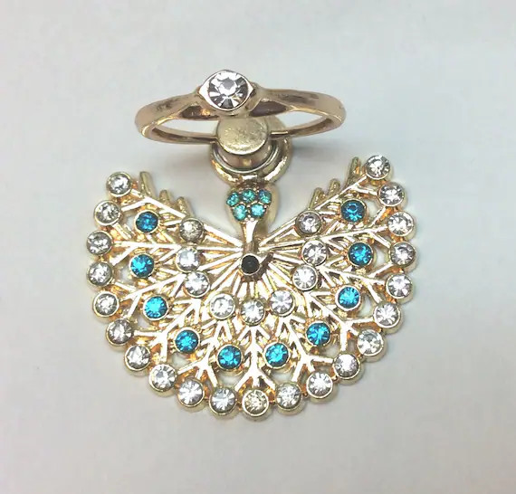 Adorable Cell Phone Peel & Stick Holder Ring, Anti Drop Protector, Peacock Spread Tail Design Wit... | Etsy (US)