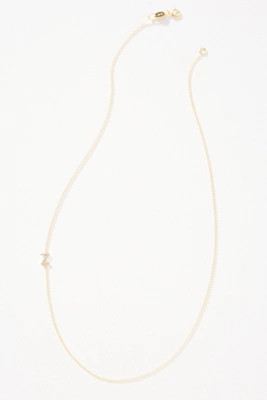 Maya Brenner 14k Gold Asymmetric Monogram Necklace | Anthropologie (US)