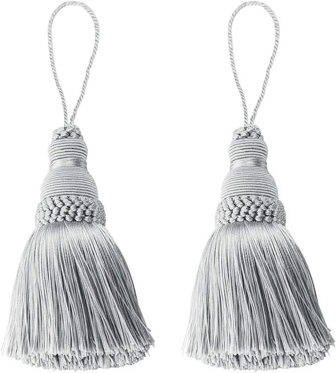 Fenghuangwu Colorful Tassel Key Tassel DIY Accessories for Curtain and Home Decoration-silver-2PC... | Amazon (US)