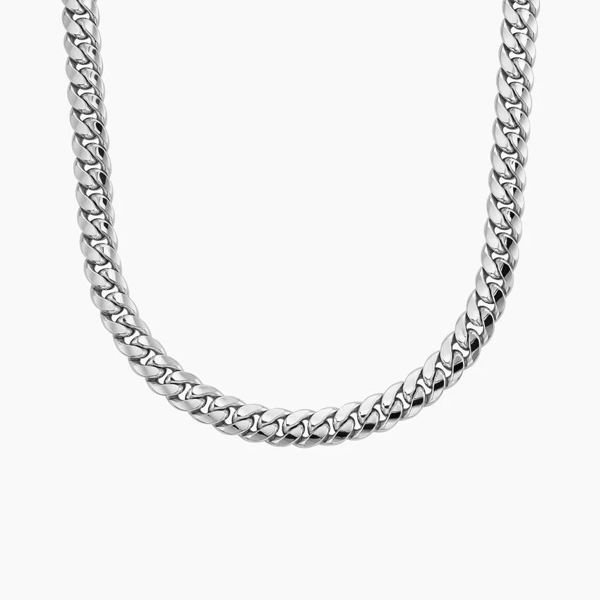 Dani 22 in. Cuban Link Chain Necklace in Silver | Brilliant Earth