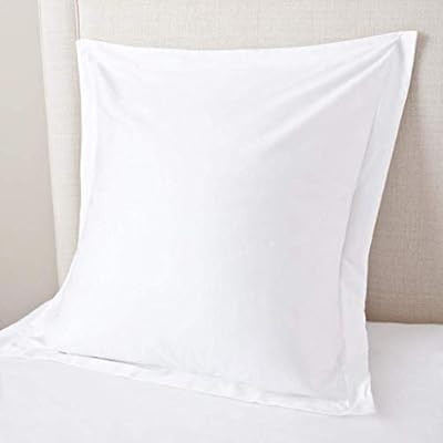 Super Soft 500 TC Pillowcase White Solid Pillow Sham Set Of 2 Euro/European 24"x 24" Size With 10... | Amazon (US)