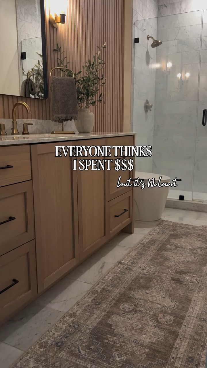 This is one of those pieces that instantly makes a bathroom feel warmer, layered, and way more expensive than it actually is ✨

Everyone always thinks I spent $$$ on this space… but this Walmart rug completely changed the look of the room for less.

#LTKHome #LTKSaleAlert