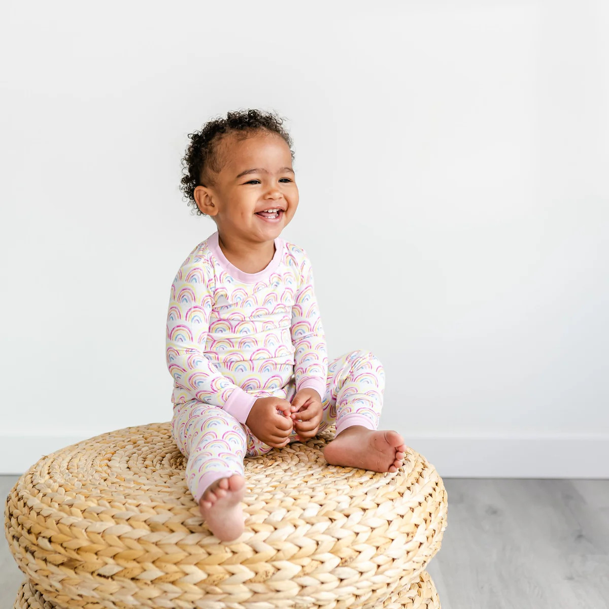 Pastel Rainbows Two-Piece Pajama Set | Little Sleepies