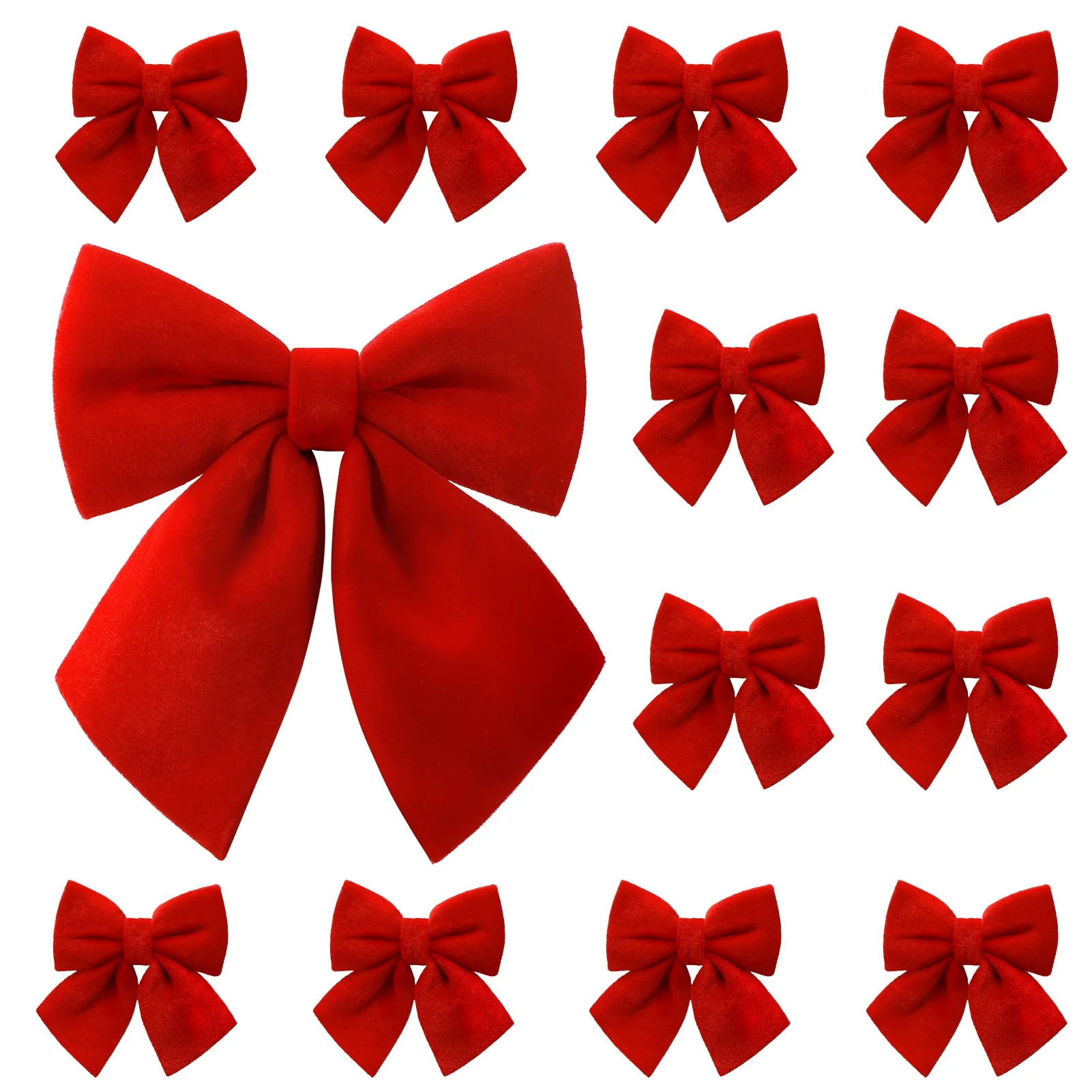 Ayieyill 13 Pack Velvet Red Christmas Tree Bows, Large Christmas Bows for Tree Wreath Stairs Rail... | Walmart (US)