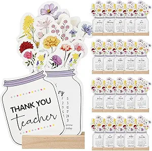 Crtiin 20 Sets Teacher Appreciation Gifts Desk Calendar 2026 2027 with Wooden Stand Mini Monthly ... | Amazon (US)