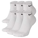 Nike Everyday Cushion Low Training Socks, Unisex Nike Socks, White/Black (6 Pair), S | Amazon (US)