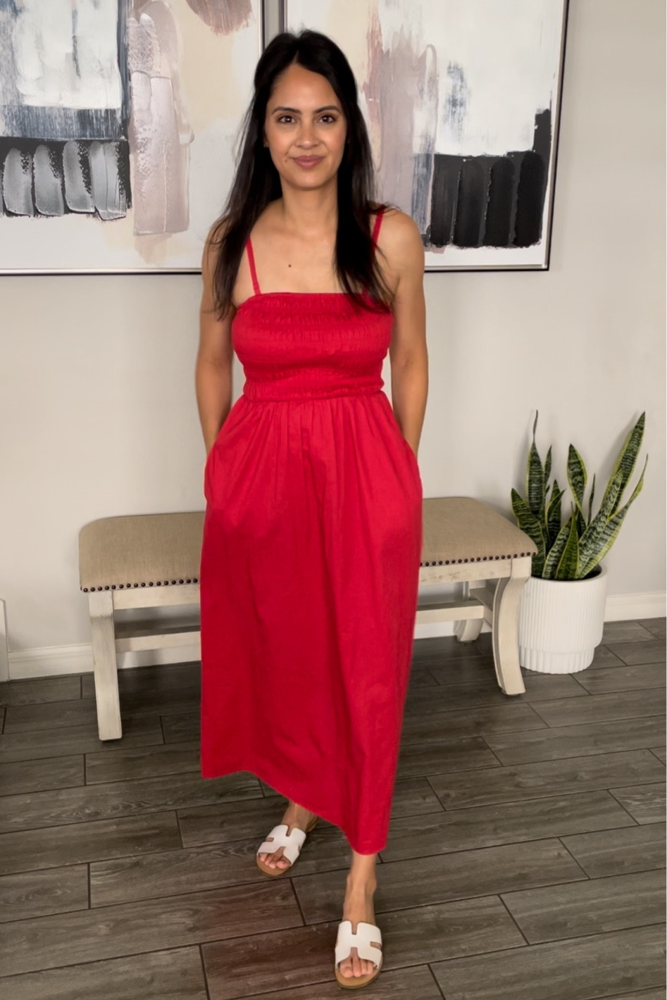 Women’s red fit and flare dress 
Summer dress 
Fourth of July outfit/dress 

#LTKstyletip #LTKSeasonal #LTKunder100