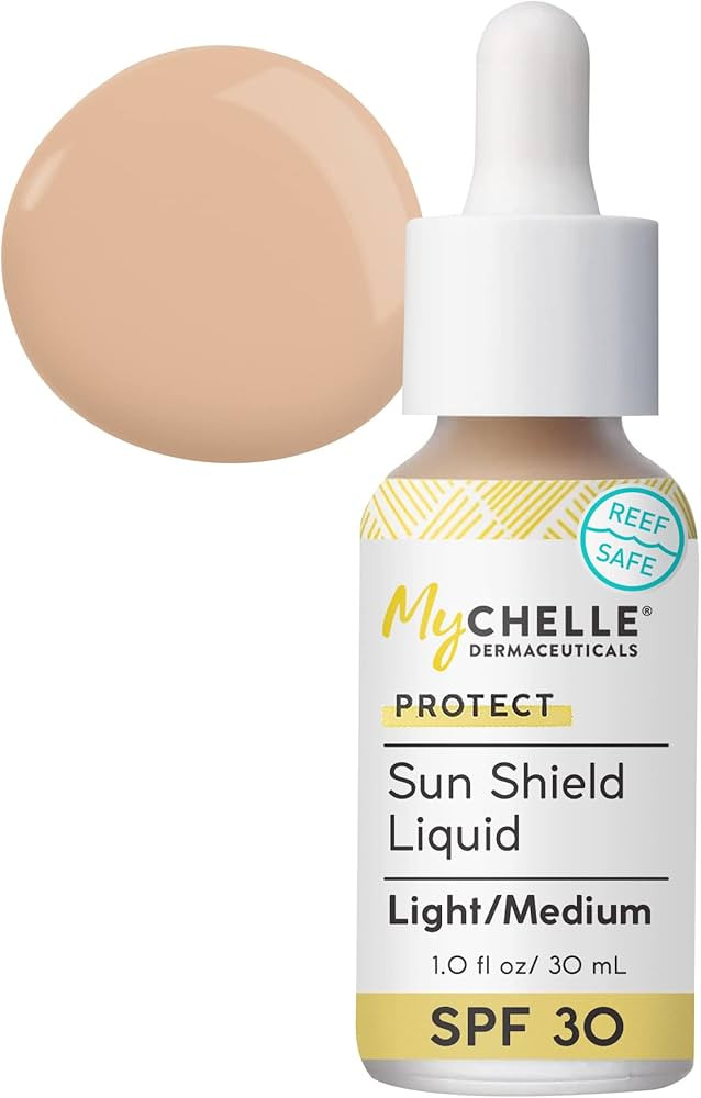 MyChelle Dermaceuticals Sun Shield Liquid SPF 30 Light/Medium (1 Fl Oz) - Tinted Sunscreen for Al... | Amazon (US)