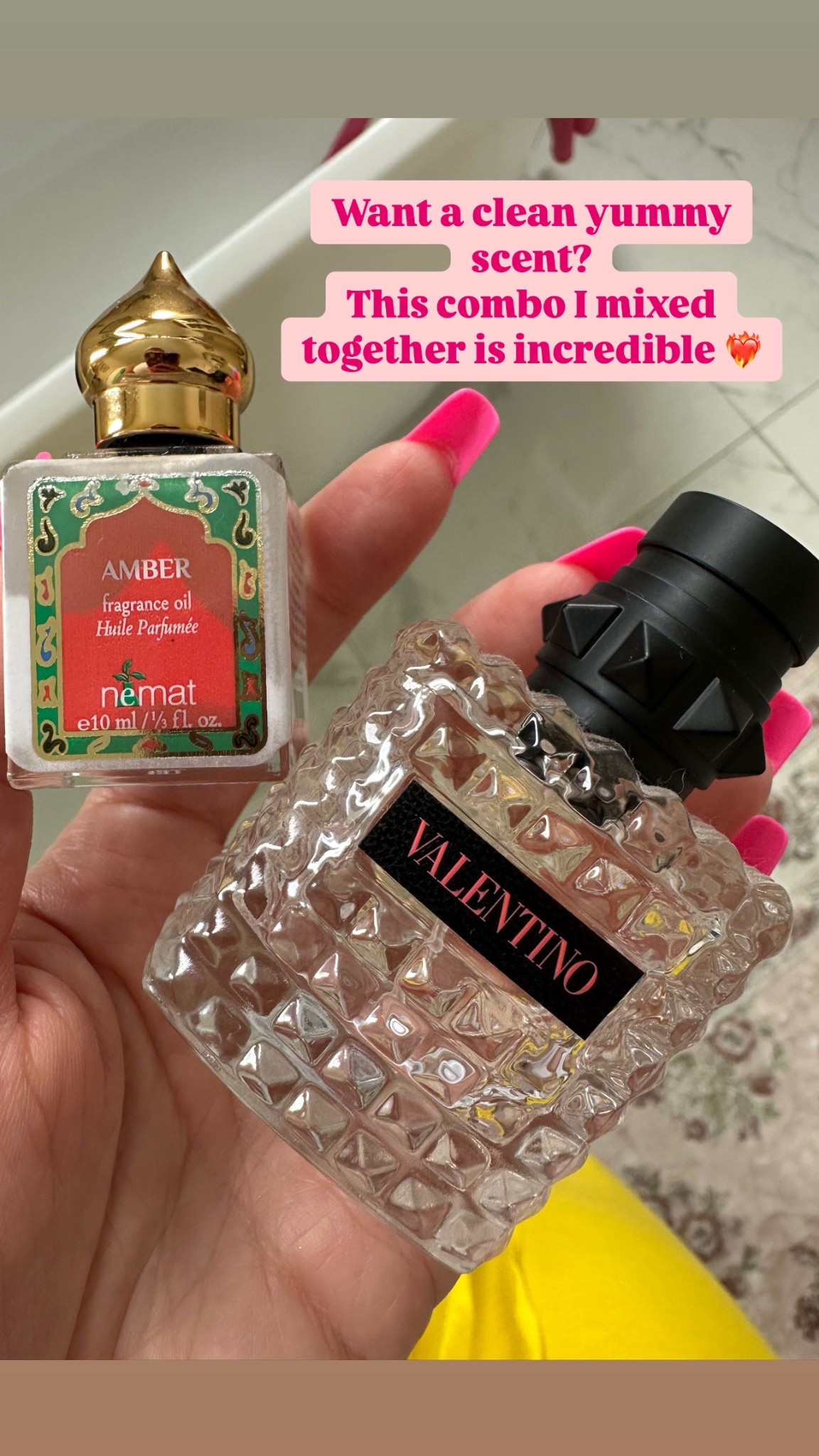 Perfect spring or summer combo! The amber scent makes you feel relaxed 💞