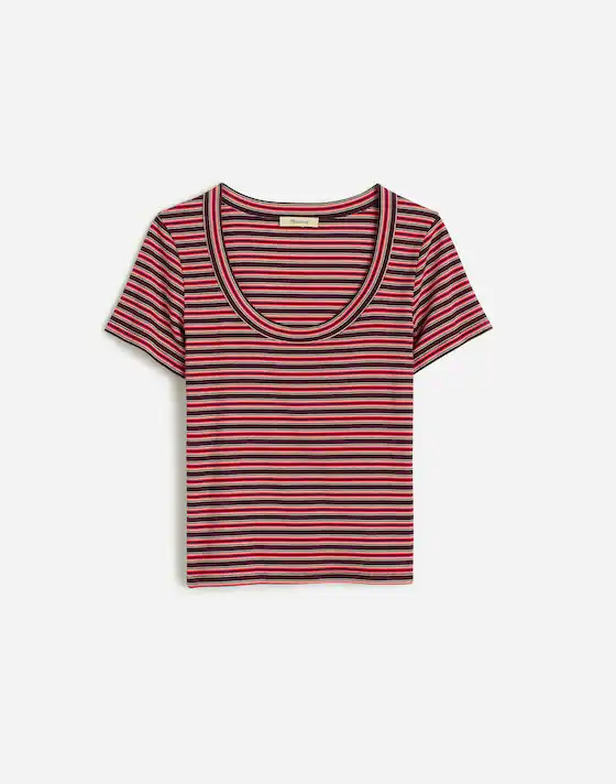 (Re)generative Cotton Ribbed Scoopneck Tee | Madewell | Madewell