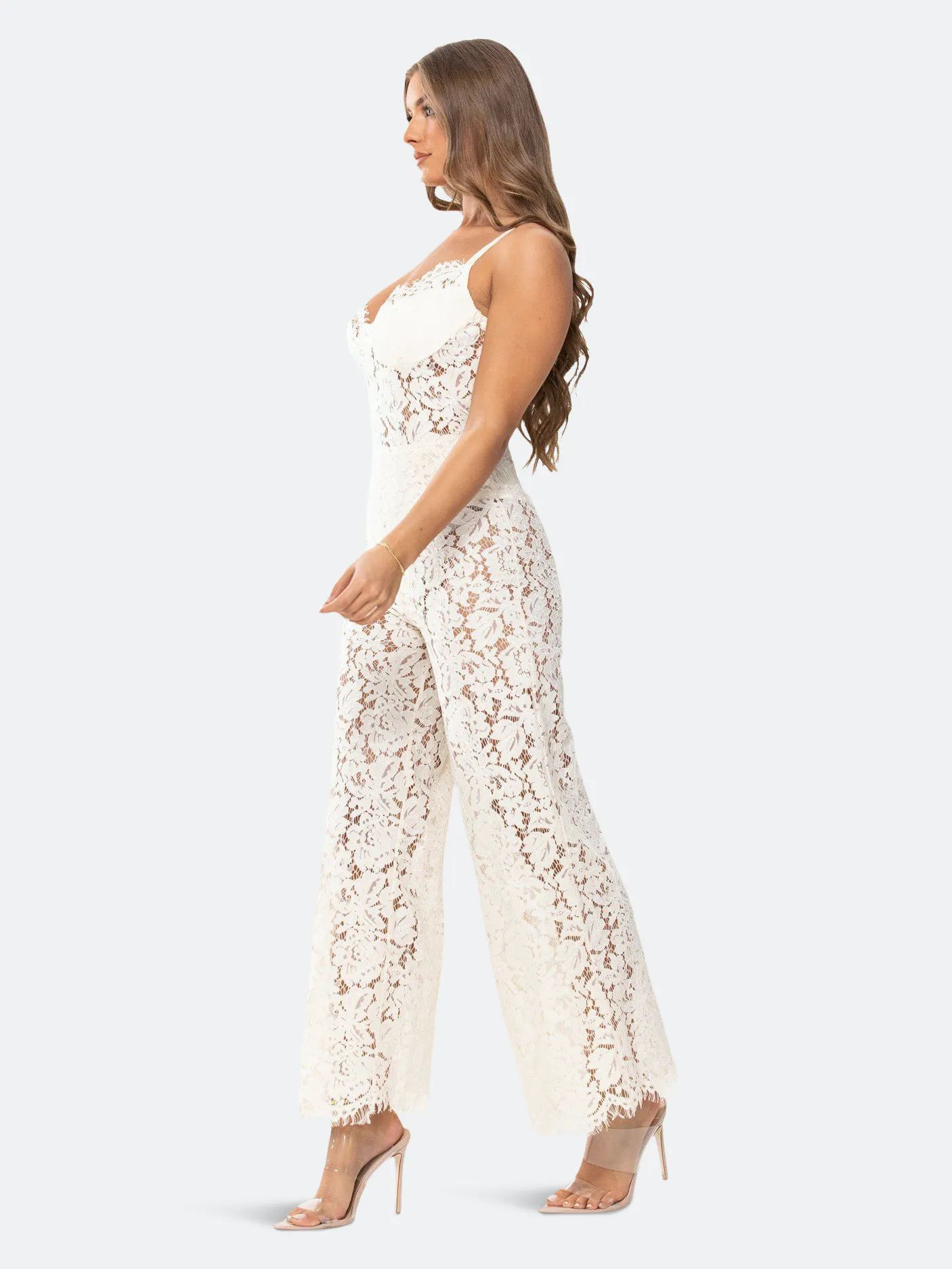 Nikki Lund Valentina Floral Lace Jumpsuit | Verishop