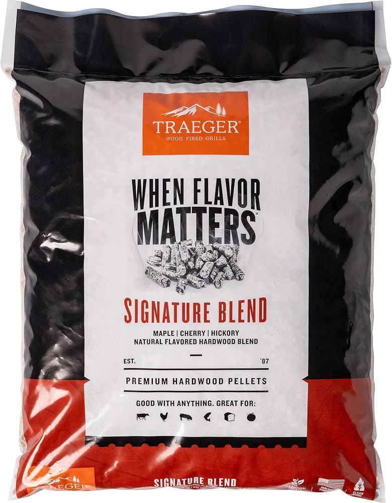 Traeger Grills Signature Blend 100% All-Natural Wood Pellets for Smokers and Pellet Grills, BBQ, ... | Amazon (US)