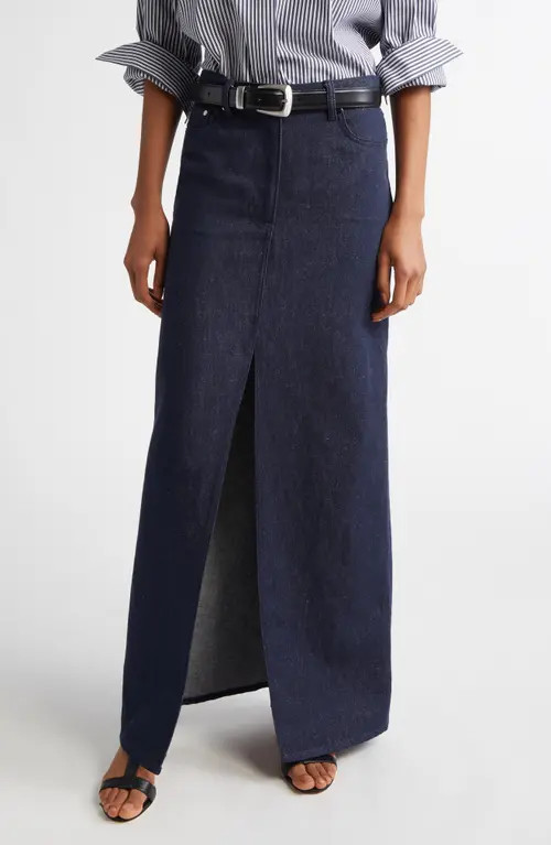 Michael Kors Collection Denim Maxi Skirt in Indigo at Nordstrom, Size 4 | Nordstrom