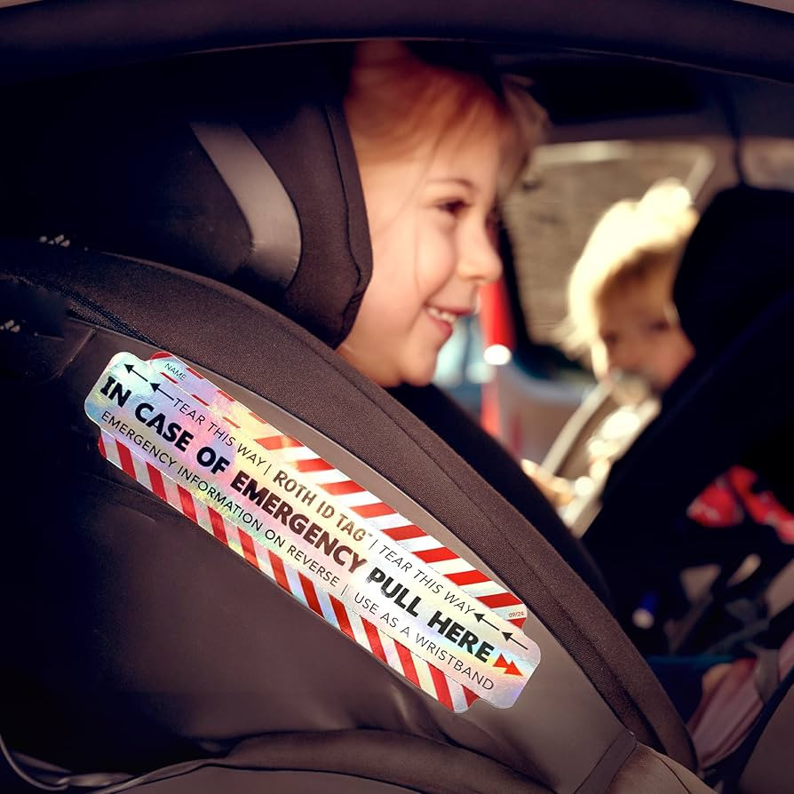 Original ROTH ID TAG™ Kit | Emergency Contact Identification System for Car Seats, Red, White, ... | Amazon (US)