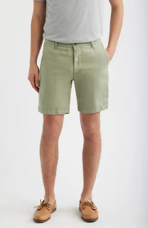 AG Wanderer Linen & Cotton Chino Shorts in Spruce Green at Nordstrom, Size 34 | Nordstrom