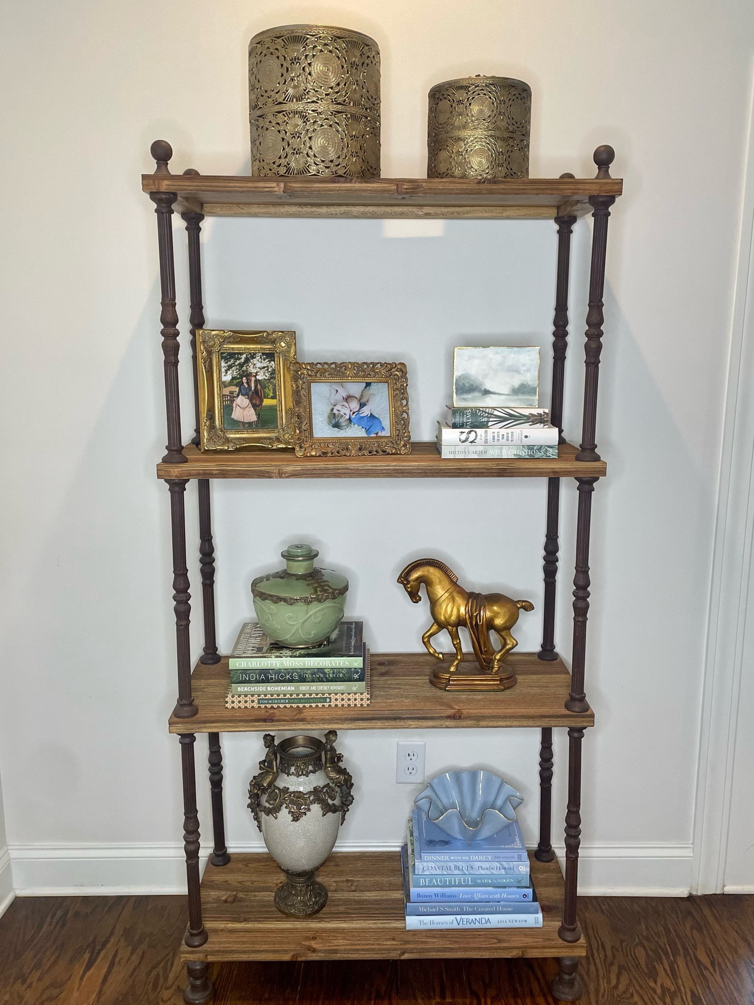 Shop my etige bookcase - stacked books, bookcase styling, gold home decor, blue bowl, blue books, green books, home accents, home decorr

#LTKhome #LTKfindsunder50 #LTKstyletip
