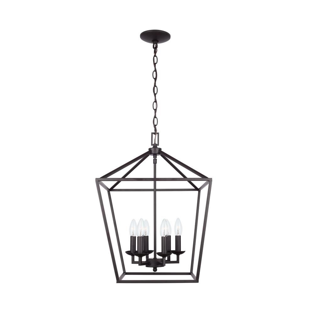 Home Decorators Collection Weyburn 6-Light Bronze Caged Chandelier-66201 - The Home Depot | The Home Depot