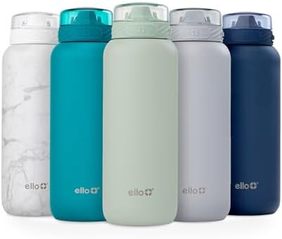 Ello Cooper 22oz Stainless Steel Water Bottle with Straw and Carry Handle, Double Walled and Vacu... | Amazon (US)