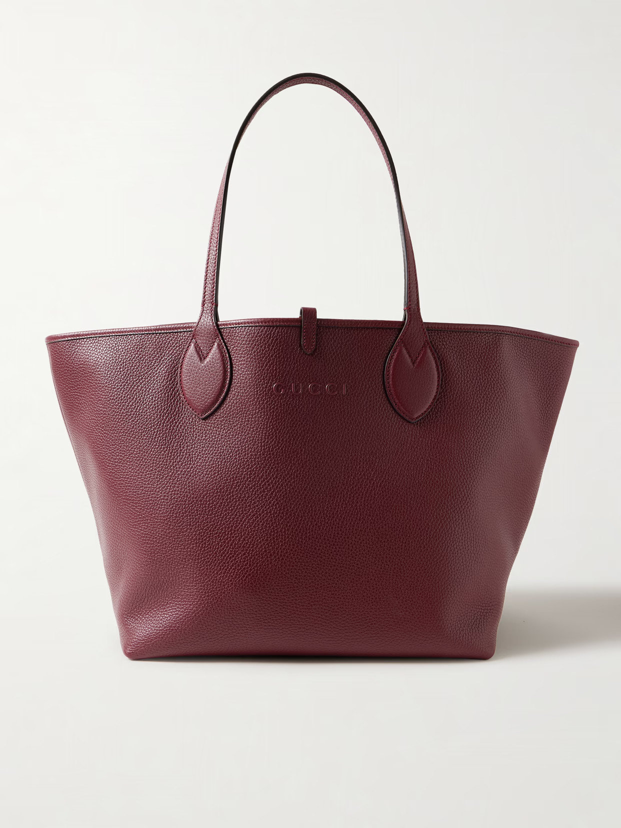 Gucci - Totissima Reversible Textured-leather And Canvas-jacquard Tote - Burgundy - One size | NET-A-PORTER APAC