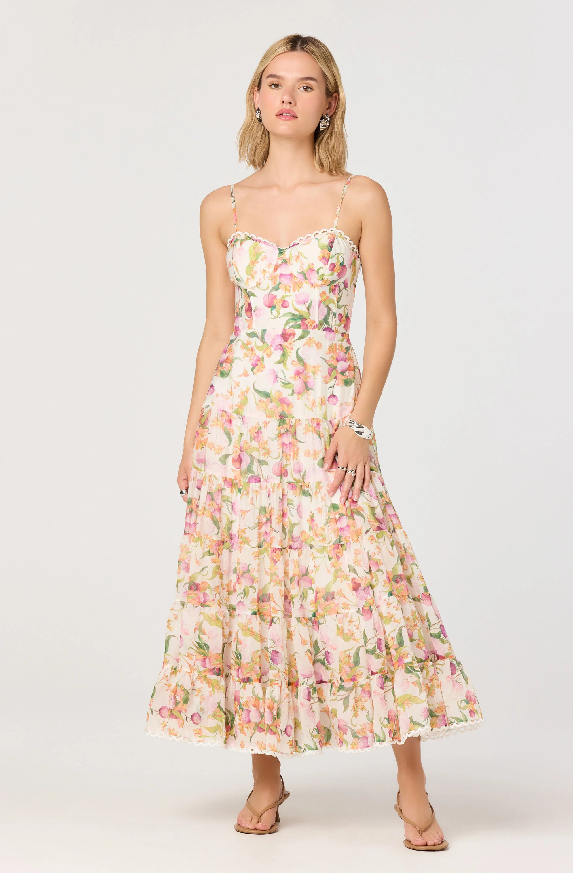 Lianna Floral Bustier Maxi Dress - Pink multi floral / XS | ASTR The Label (US)