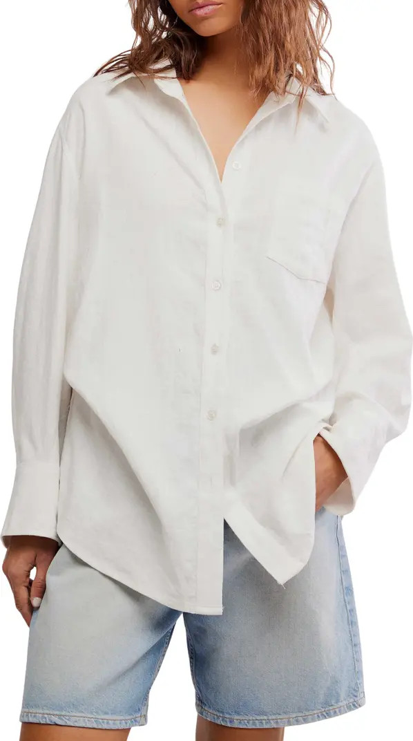 Free People Sabine Cotton Button-Up Shirt | Nordstromrack | Nordstrom Rack