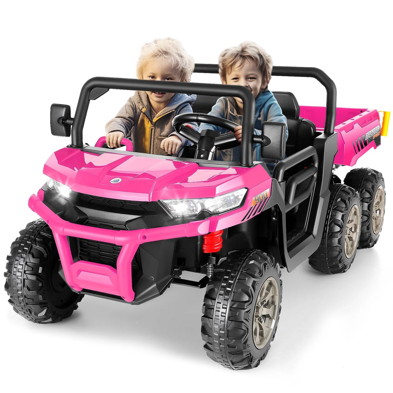 Funcid 24 Volt 4WD Kids Ride on Dump Truck with Remote Control, 2 Seater Electric Powered 6-Wheel... | Walmart (US)