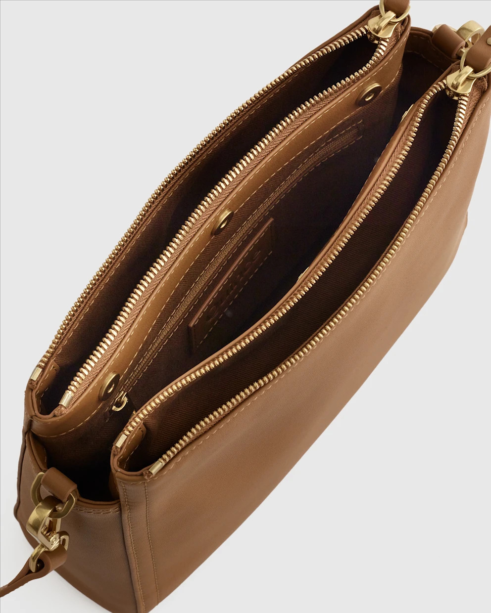 Italian Leather Triple Compartment Crossbody | Quince