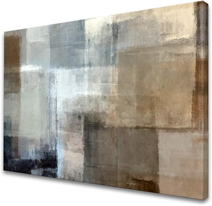 A61269 Canvas Prints Abstract Wall Art Print Paintings Grey and Brown Stretched Canvas Wooden Fra... | Amazon (US)