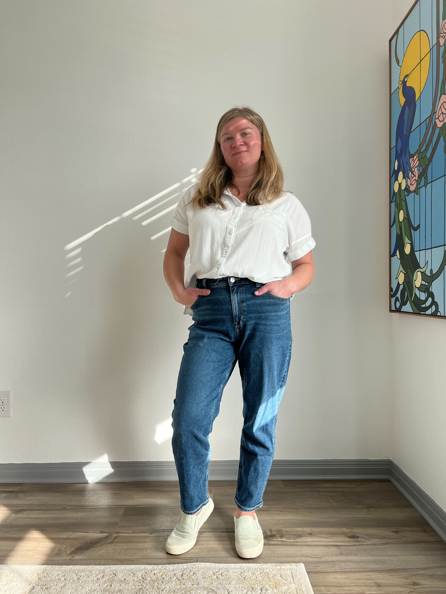 Stretch Mom Jean from American Eagle 

#LTKunder100 #LTKstyletip #LTKFind