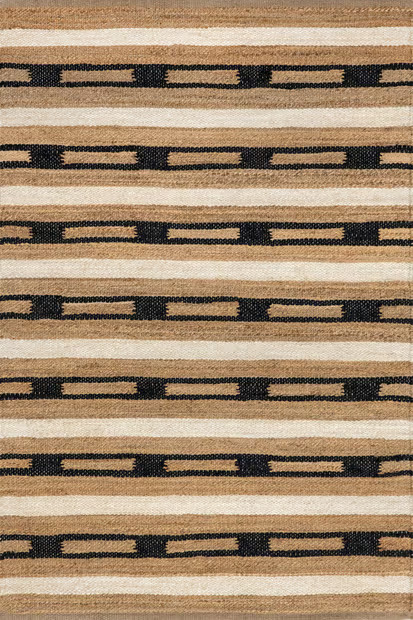 Natural Raleigh Striped Jute Area Rug | Rugs USA