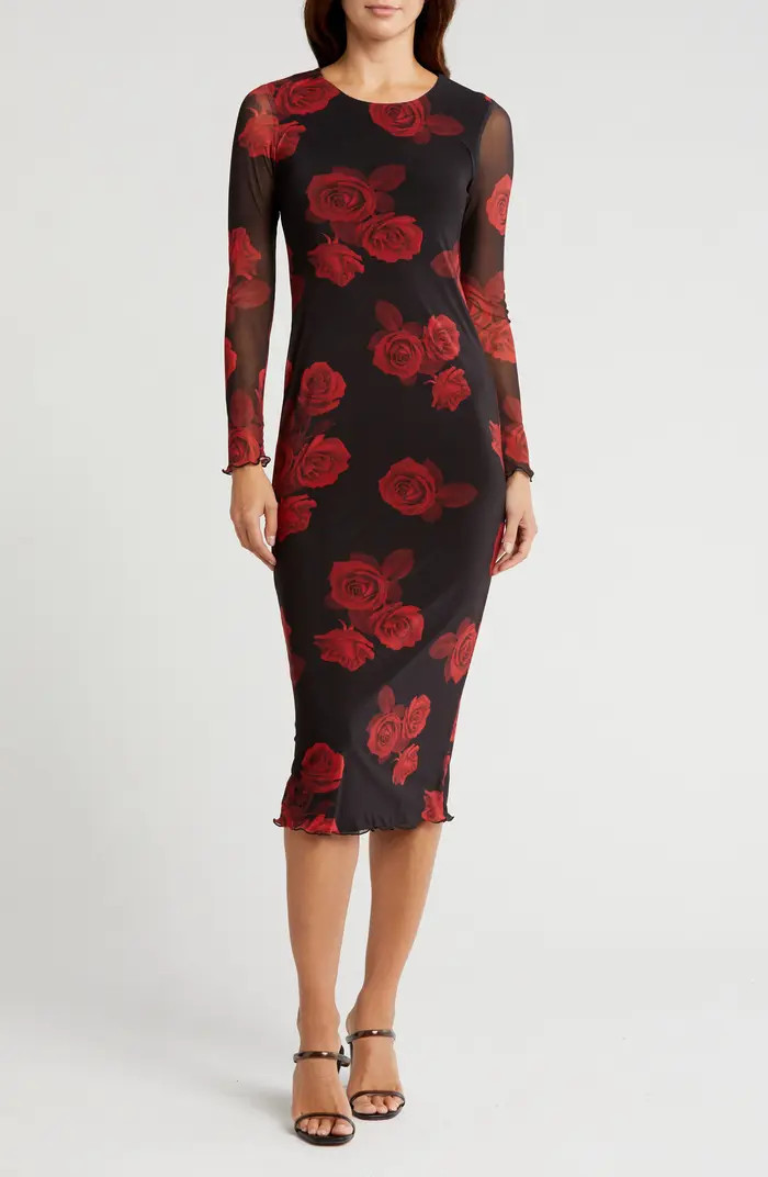 bebe Floral Long Sleeve Dress | Nordstromrack | Nordstrom Rack