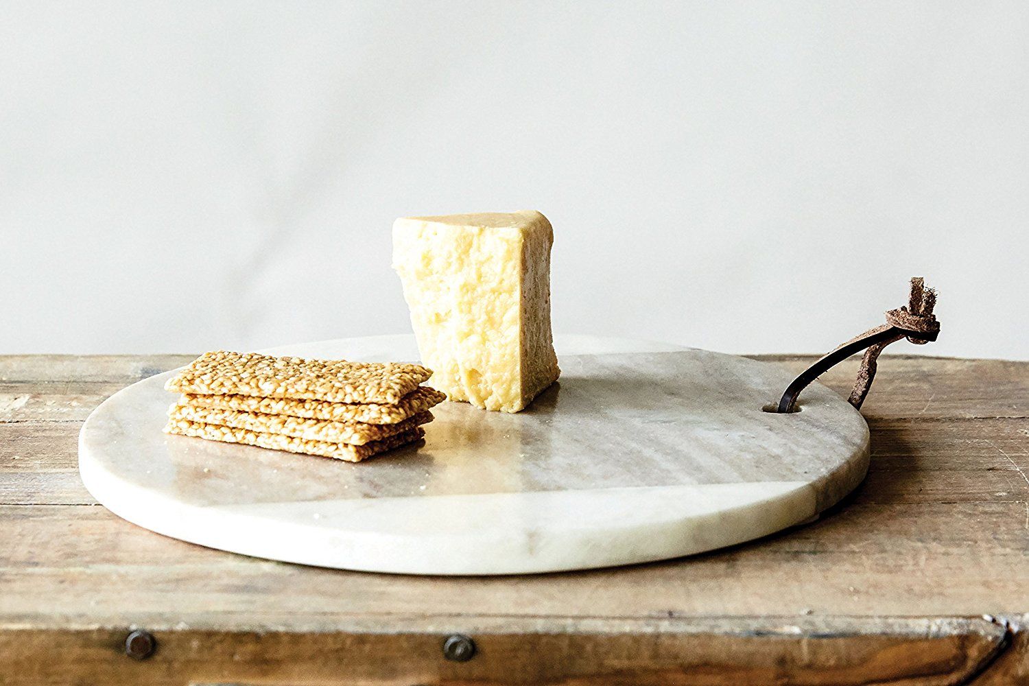 Creative Co-Op Round White Marble Cheese Board Tray Kitchen Serveware | Walmart (US)
