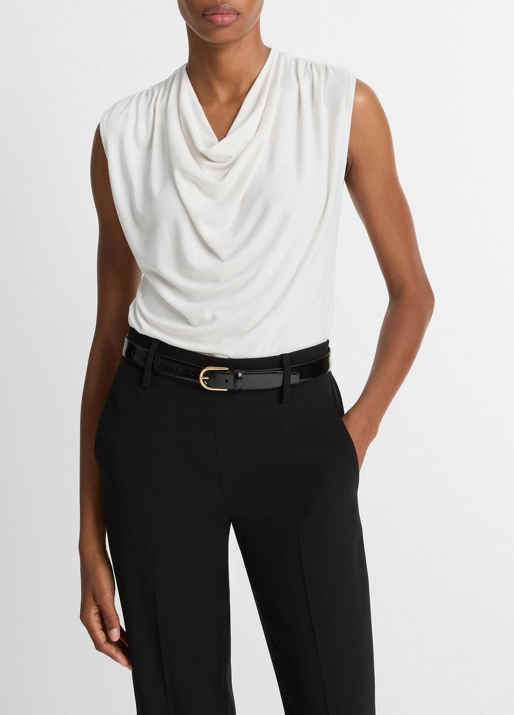 Women's Jersey Draped Cowl-Neck Top, Gesso, Size S Vince | Vince LLC