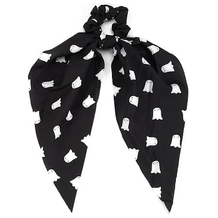 Halloween Hair Ties for Women Girls Soft Fall Ghosts Hair Scrunchies Spooky Black White Hair Tie ... | Amazon (US)