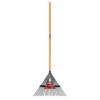 Husky 53 in. Long Wood Handle 22 in. Steel Leaf Rake 77844-950 - The Home Depot | The Home Depot