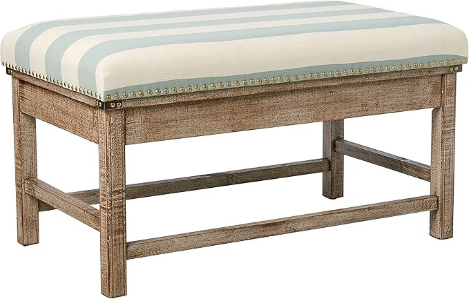Decor Therapy Farley Upholstered Weathered Ottoman, 35.43x20.08x19.69, Driftwood | Amazon (US)