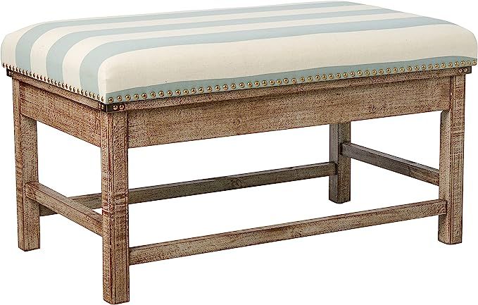 Decor Therapy Farley Upholstered Weathered Ottoman, 35.43x20.08x19.69, Driftwood | Amazon (US)
