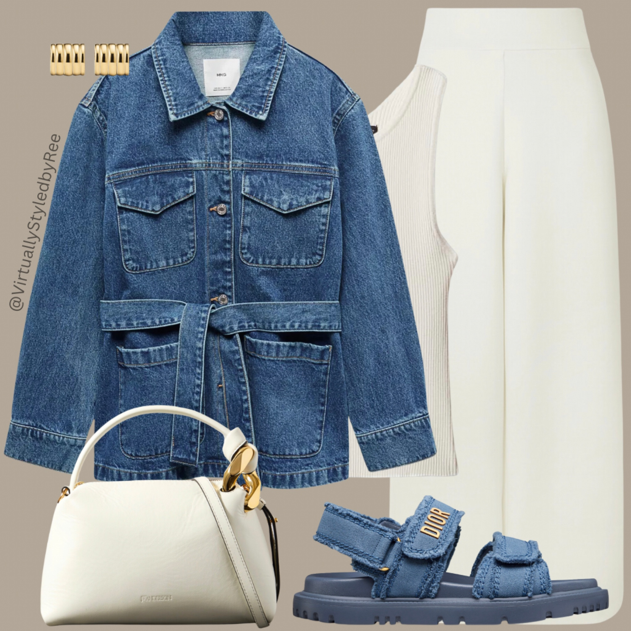 Mango Denim Jacket with Belt Styling.

Tags: Dioract Dior Sandals, JW Anderson Bag, White Bag, Max Mara Trousers, White Trousers, Neima Row Earrings, Denim Jacket, Denim Sandals, Summer Outfit, Denim Jacket, White Trousers, City Break Outfit, Spring Outfit, Gold Earrings

#LTKstyletip #LTKshoecrush #LTKeurope