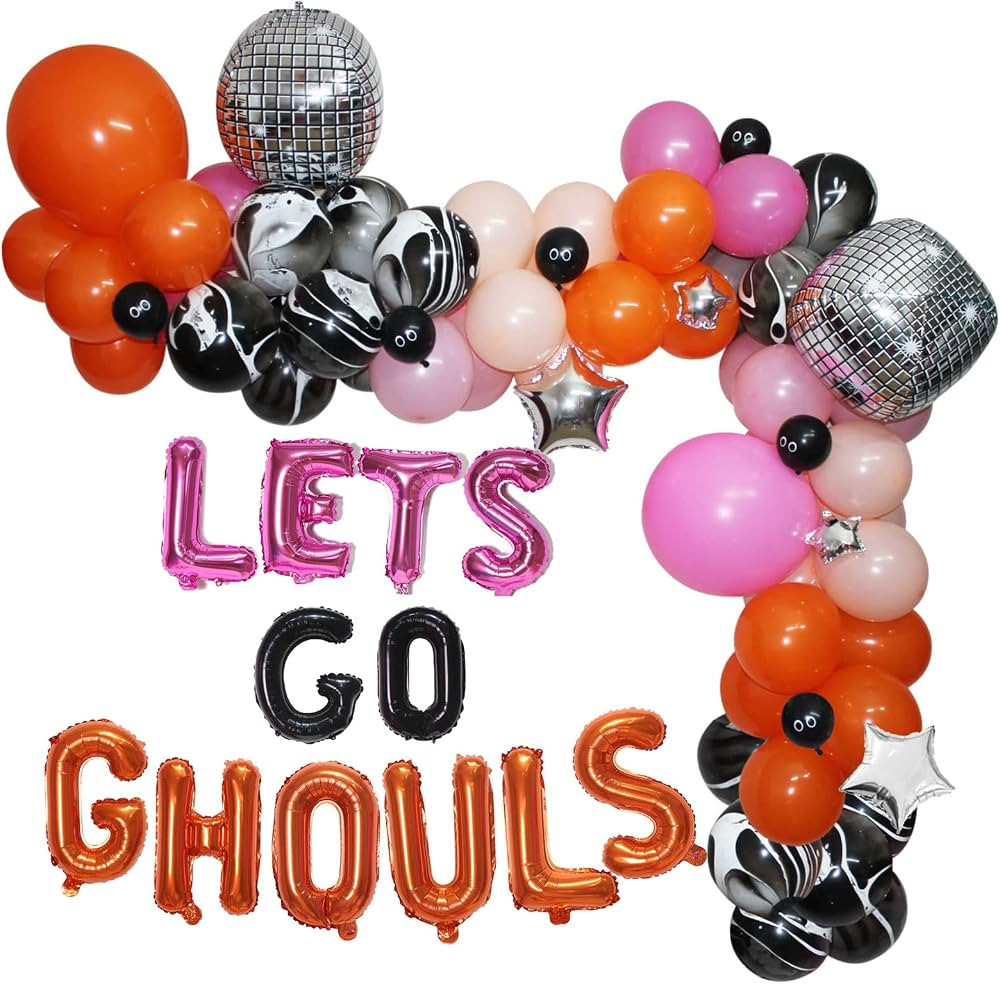 Halloween Bachelorette Balloons Arch Garland Kit, Lets Go Ghouls Halloween Balloon Arch with 22" ... | Amazon (US)