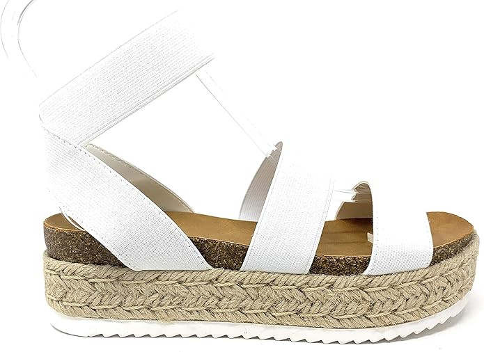 SODA Clip Womens Casual Espadrilles Trim Flatform Studded Wedge | Amazon (US)