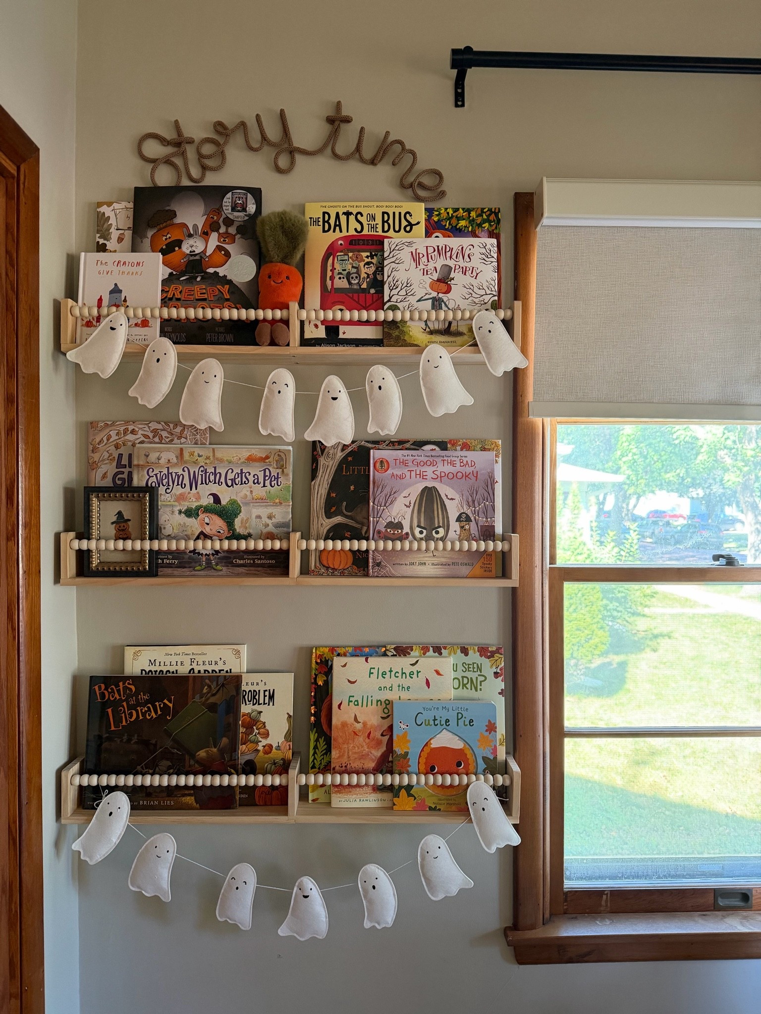 Fall + Halloween themed book shelf all from Amazon 🎃 Felt puffy ghost banner is 25% off today!

#LTKstorytime #LTKSeasonal #LTKBaby