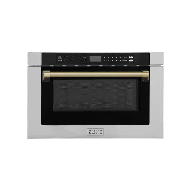 ZLINE Autograph Edition 24 in. 1.2 cu. ft. Microwave Drawer W/ a Traditional Handle in Stainless ... | Wayfair North America
