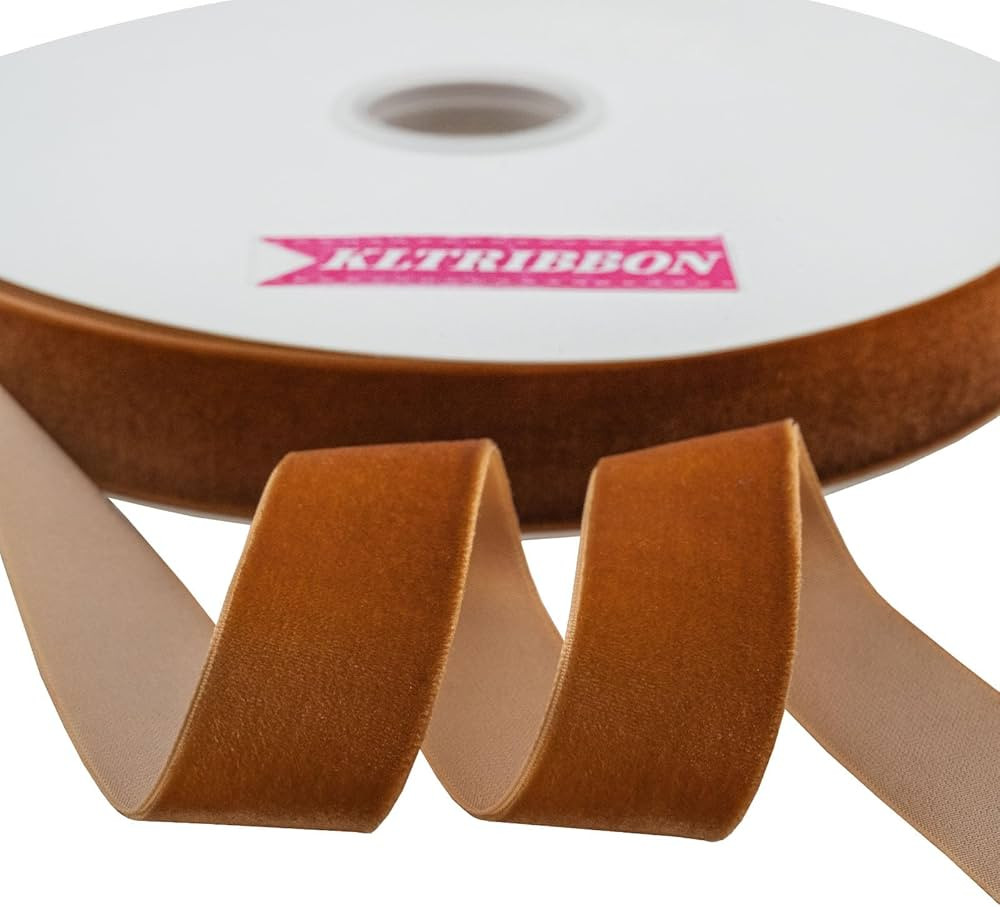 Nylon Velvet Ribbon Single Faced,1 Inch X 25Yards Spool (Ginger) | Amazon (US)